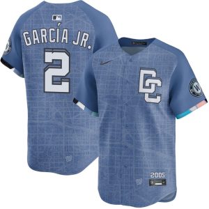 Men's Washington Nationals #2 Luis Garcia Nike Blue 2025 City Connect Limited Jersey