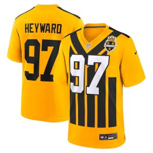 Youth Pittsburgh Steelers #97 Cameron Heyward Nike Gold Alternate 1933 Throwback Game Jersey