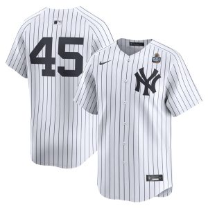 Men's New York Yankees #45 Gerrit Cole  White 2024 World Series Limited Player Jersey