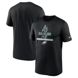 Men's Philadelphia Eagles  Black Super Bowl LIX Champions Fly Eagles Fly T-Shirt