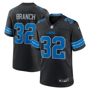 Men's Detroit Lions Brian Branch  Black 2nd Alternate Game Jersey