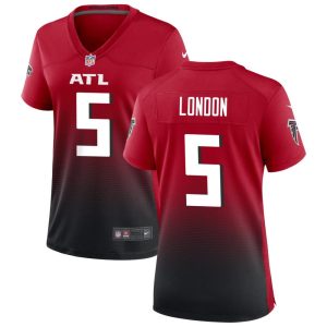 Women's Atlanta Falcons #5 Drake London Red Alternate Game Jersey