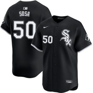 Men's Chicago White Sox #50 Lenyn Sosa Black Home Official Player Jersey