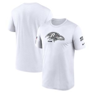 Men's Baltimore Ravens  White 2024 Salute To Service Legend Performance T-Shirt