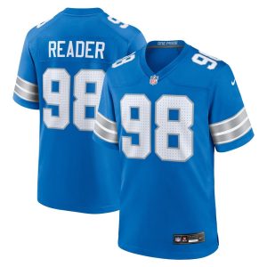 Men's Detroit Lions D.J. Reader   Blue Team Game Jersey