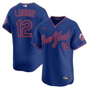 Men's New York Mets #12 Francisco Lindor Royal Alternate 2025 Limited Stitched Jersey
