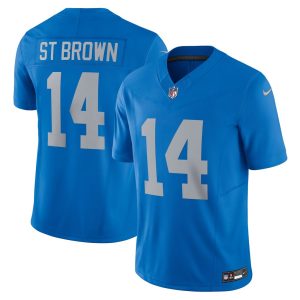Men's Detroit Lions #14 Amon-Ra St. Brown  Blue Vapor F.U.S.E. Alternate Limited Jersey