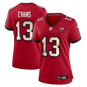 Women's Tampa Bay Buccaneers #13 Mike Evans Nike Red 50th Anniversary Game Jersey