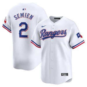 Men's Texas Rangers #2 Marcus Semien Nike White Home Limited Player Jersey