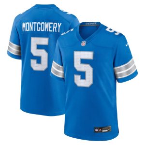 Men's Detroit Lions David Montgomery  Blue Game Jersey
