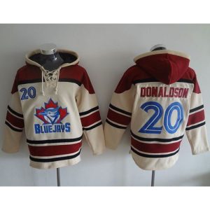 Blue Jays #20 Josh Donaldson Cream Sawyer Hooded Sweatshirt MLB Hoodie