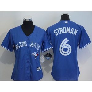 Blue Jays #6 Marcus Stroman Blue Women's Alternate Stitched MLB Jersey