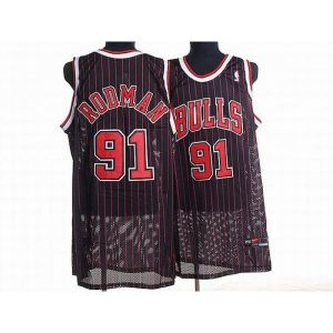 Bulls #91 Dennis Rodman Stitched Black NBA Jersey