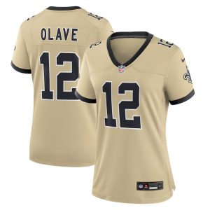 Women's New Orleans Saints #12 Chris Olave Nike Gold Gameday Golds Alternate Game Player Jersey