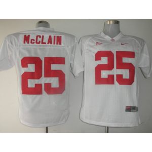 Crimson Tide #25 Rolando McClain White Stitched NCAA Jersey