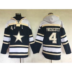 Dallas Cowboys #4 Dak Prescott Navy Blue Sawyer Hoodie Sweatshirt NFL Hoodie