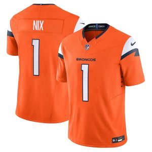 Men's Denver Broncos Bo Nix  Orange 2024 NFL Draft First Round Pick Player F.U.S.E. Vapor Untouchable Limited Stitched Football Jersey