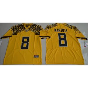 Ducks #8 Marcus Mariota Yellow Limited Stitched NCAA Jersey