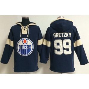 Edmonton Oilers #99 Wayne Gretzky Dark Blue Pullover NHL Hoodie