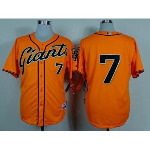 Giants #7 Gregor Blanco Orange Alternate Cool Base Stitched MLB Jersey