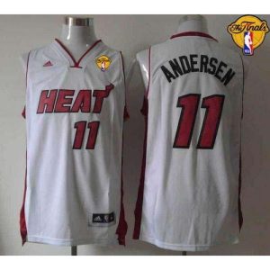 Heat #11 Chris Andersen White Finals Patch Stitched NBA Jersey
