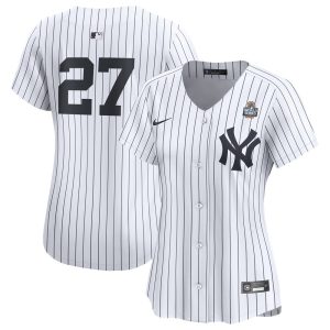 Women's New York Yankees #27 Giancarlo Stanton  White 2024 World Series Limited Player Jersey