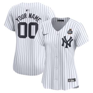 Women's New York Yankees  White 2024 World Series Home Custom Limited Jersey