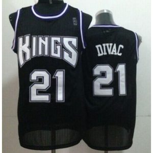 Kings #21 Vlade Divac Black Throwback Stitched NBA Jersey
