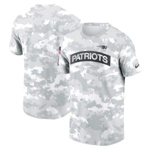Men's New England Patriots  Arctic Camo 2024 Salute To Service Performance T-Shirt