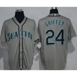 Mariners #24 Ken Griffey Grey New Cool Base Stitched MLB Jersey