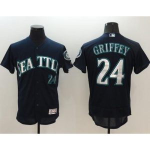 Mariners #24 Ken Griffey Navy Blue Flexbase Authentic Collection Stitched MLB Jersey