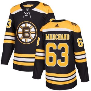 Men's  Boston Bruins #63 Brad Marchand Black Stitched NHL Jersey