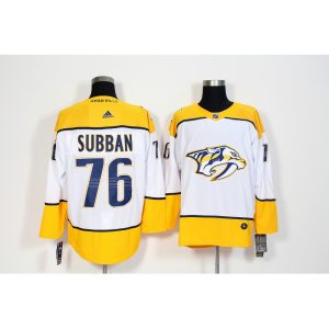 Men's  Nashiville Predators #76 P.K Subban White Stitched NHL Jersey