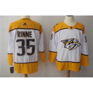 Men's  Nashville Predators #35 Pekka Rinne White Stitched NHL Jersey