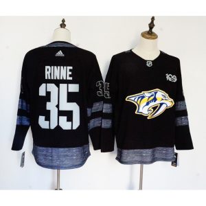 Men's  Nashville Predators #35 Viktor Arvidsson Black 1917-2017 100th Anniversary Stitched NHL Jersey