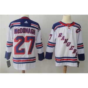 Men's  New York Rangers #27 Ryan McDonagh White Stitched NHL Jersey