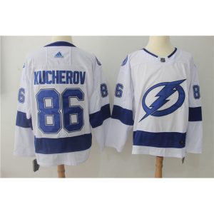 Men's  Tampa Bay Lightning #86 Nikita Kucherov White Stitched NHL Jersey