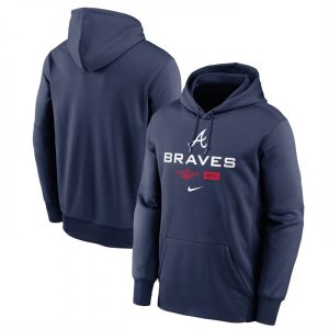 Men's Atlanta Braves Navy 2022  Performance Pullover Hoodie