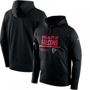 Men's Atlanta Falcons  Black Circuit Property Of Performance Pullover Hoodie