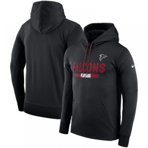 Men's Atlanta Falcons  Black Sideline Team Name Performance Pullover Hoodie