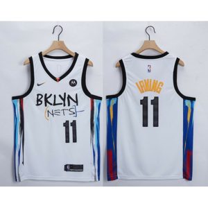 Men's Brooklyn Nets #11 Kyrie Irving White Stitched Jersey