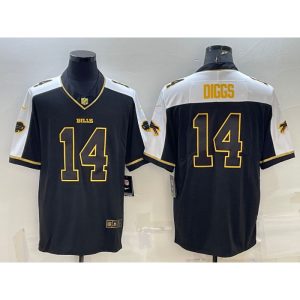 Men's Buffalo Bills #14 Stefon Diggs Black Gold Thanksgiving Vapor Untouchable Limited  Stitched Jersey
