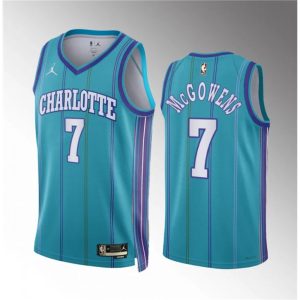 Men's Charlotte Hornets #7 Bryce McGowens Teal 2023/24 Classic Edition Stitched Basketball Jersey