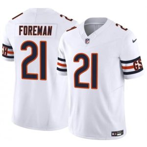 Men's Chicago Bears #21 D'Onta Foreman White 2023 F.U.S.E. Vapor Stitched Football Jersey