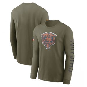Men's Chicago Bears Olive 2022 Salute to Service Long Sleeve T-Shirt