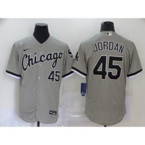 Men's Chicago White Sox #45 Michael Jordan Grey Flex Base Stitched Jersey
