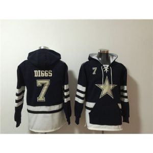 Men's Dallas Cowboys #7 Trevon Diggs Black Ageless Must-Have Lace-Up Pullover Hoodie