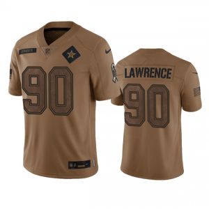 Men's Dallas Cowboys #90 DeMarcus Lawrence 2023 Brown Salute To Service Limited Stitched Football Jersey