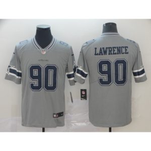 Men's Dallas Cowboys #90 Demarcus Lawrence  Gray Inverted Legend Stitched NFL Jersey