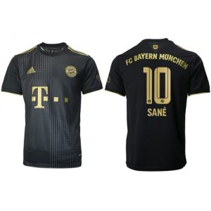 Men's FC Bayern Munchen #10 Leroy Sane Black Away Soccer Jersey